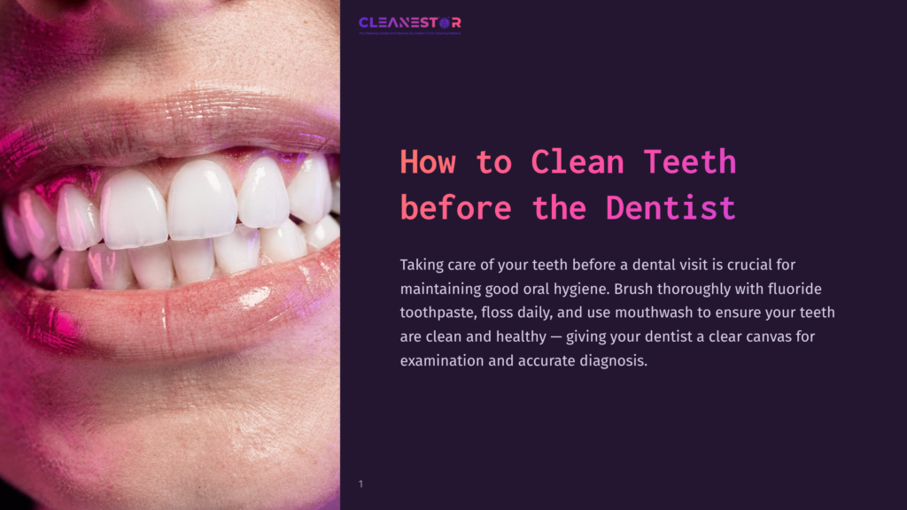 A Close-Up Of A Person'S Mouth Showing Teeth With Bright White And Pink Gums, Highlighting The Importance Of Oral Hygiene Before A Dental Visit.