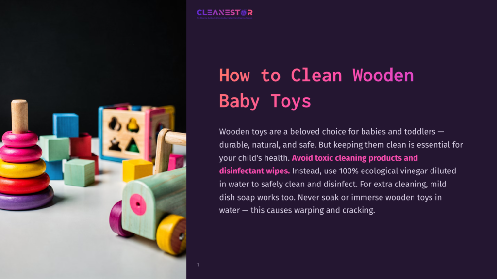 1 How To Clean Wooden Baby Toys A Colorful Collection Of Wooden Baby Toys, Including A Stacking Ring Toy And A Wooden Pull Toy Car, Are Arranged On A White Surface With A Dark Background.