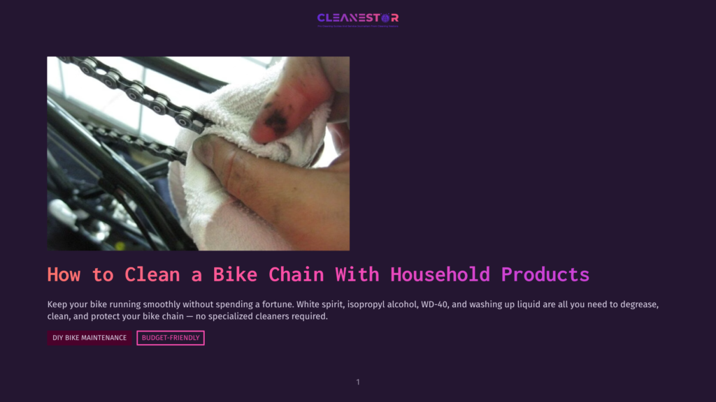 Close-Up Of A Hand Wiping A Greasy Bicycle Chain With A White Cloth, Demonstrating How To Clean A Bike Chain With Household Products.
