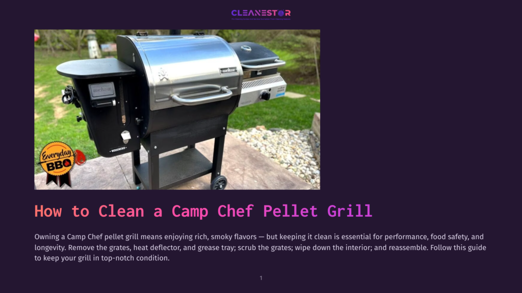 A Stainless Steel Camp Chef Pellet Grill Sits Outdoors On A Paved Patio, Ready For Use. The Grill Has A Side Shelf And A Black Pellet Hopper With A &Quot;Everyday Bbq&Quot; Decal.