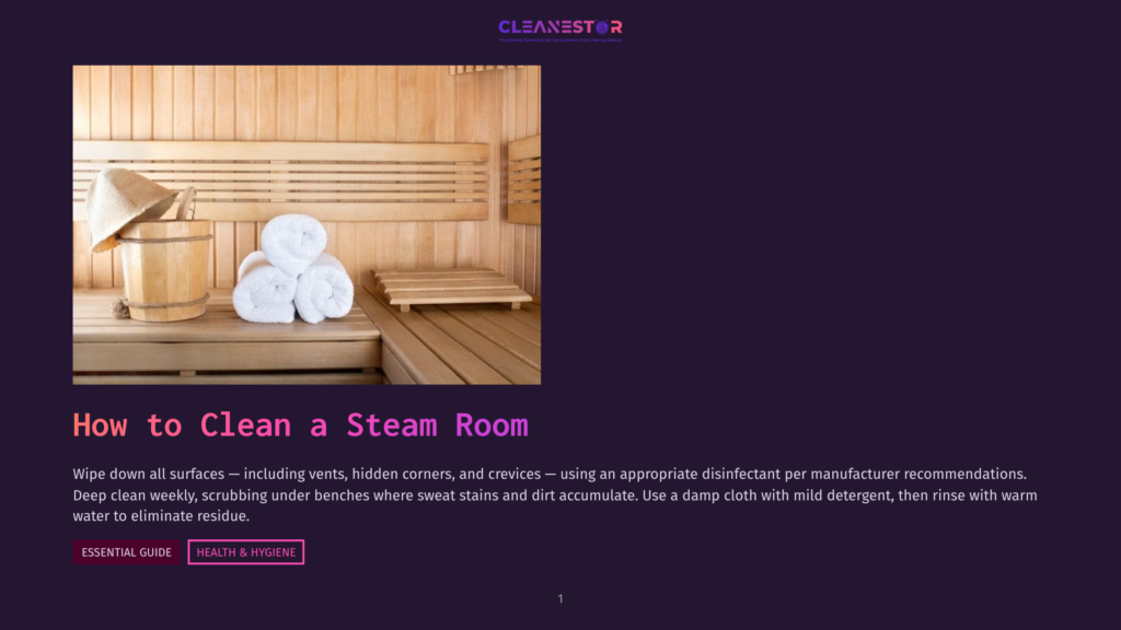 1 How To Clean A Steam Room A Wooden Steam Room Interior With A Bucket, Towels, And A Hat. A Wooden Bench Is Present, And The Room Has A Warm, Inviting Ambiance.