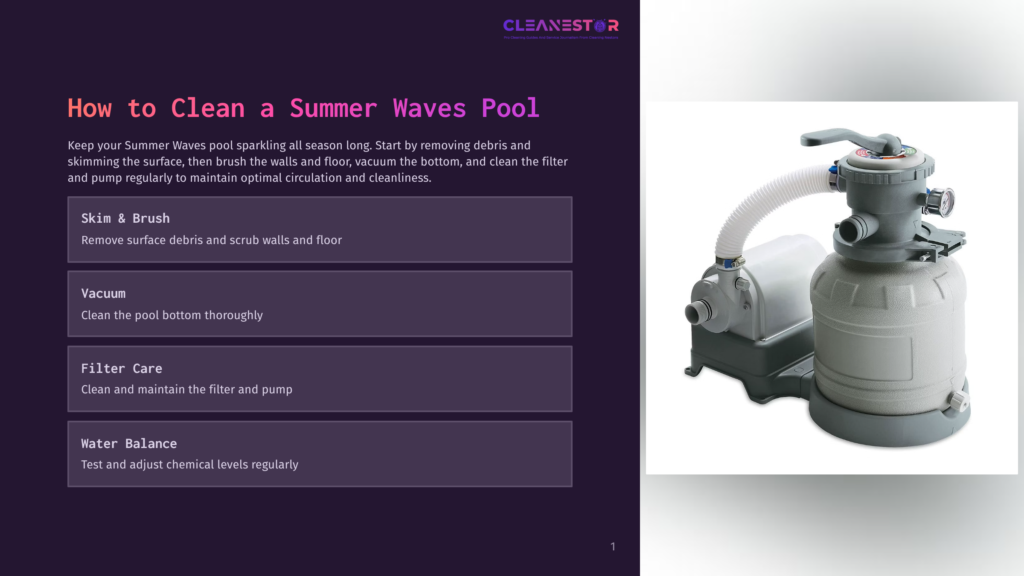 A Close-Up View Of A Gray And White Summer Waves Pool Pump And Filter System, With A White Hose Connected To The Filter. The Pump Features A Clear Lid With A Handle And A Pressure Gauge.