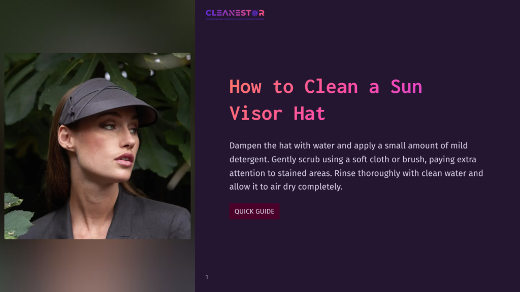 1 How To Clean A Sun Visor Hat Woman Wearing A Grey Sun Visor With A Textured Band, Looking To The Left With A Serious Expression. She Wears A Dark Grey Blazer, With Blurred Green Foliage In The Background.