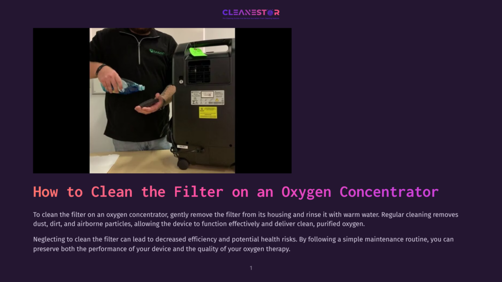 A Person Cleans An Oxygen Concentrator Filter With A Blue Liquid And A Cloth, Demonstrating How To Clean The Device For Optimal Performance And Air Quality.