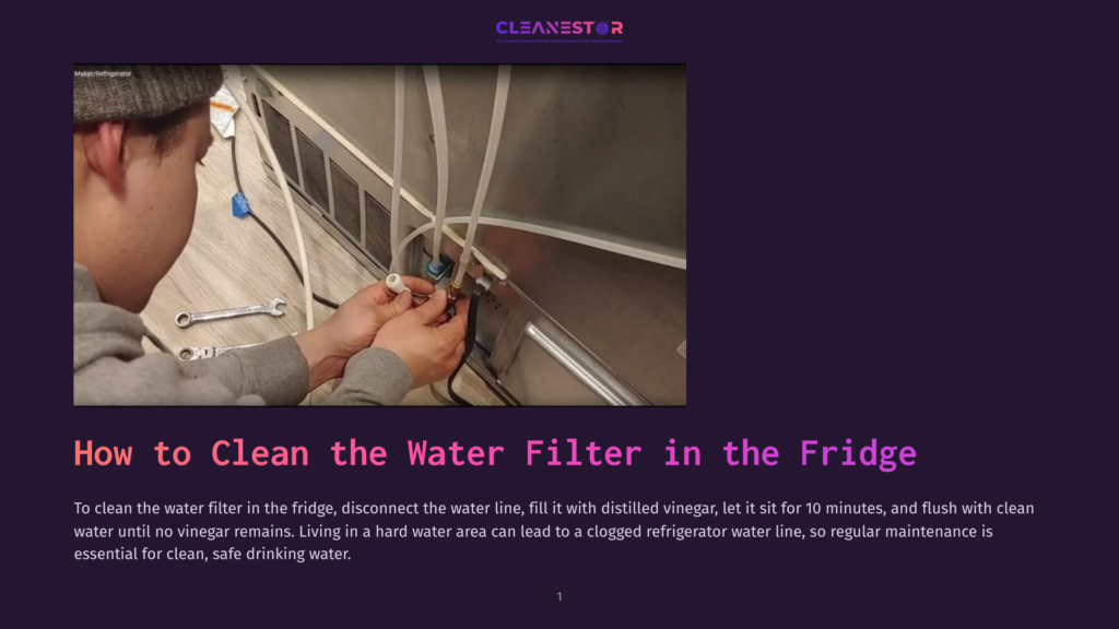 1 How To Clean The Water Filter In The Fridge A Person'S Hands Are Shown Disconnecting A Water Line From A Refrigerator Filter, With Tools Nearby, Suggesting Refrigerator Maintenance.