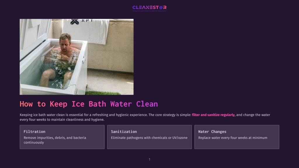 1 How To Keep Ice Bath Water Clean Man Relaxes In An Ice Bath, A White Tub Filled With Cold Water, Promoting Ice Bath Water Clean Maintenance.