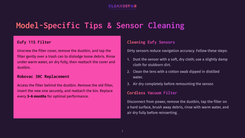 Eufy 11S And Robovac 30C Replacement Instructions And Cleaning Tips For Eufy Sensors And Vacuums.
