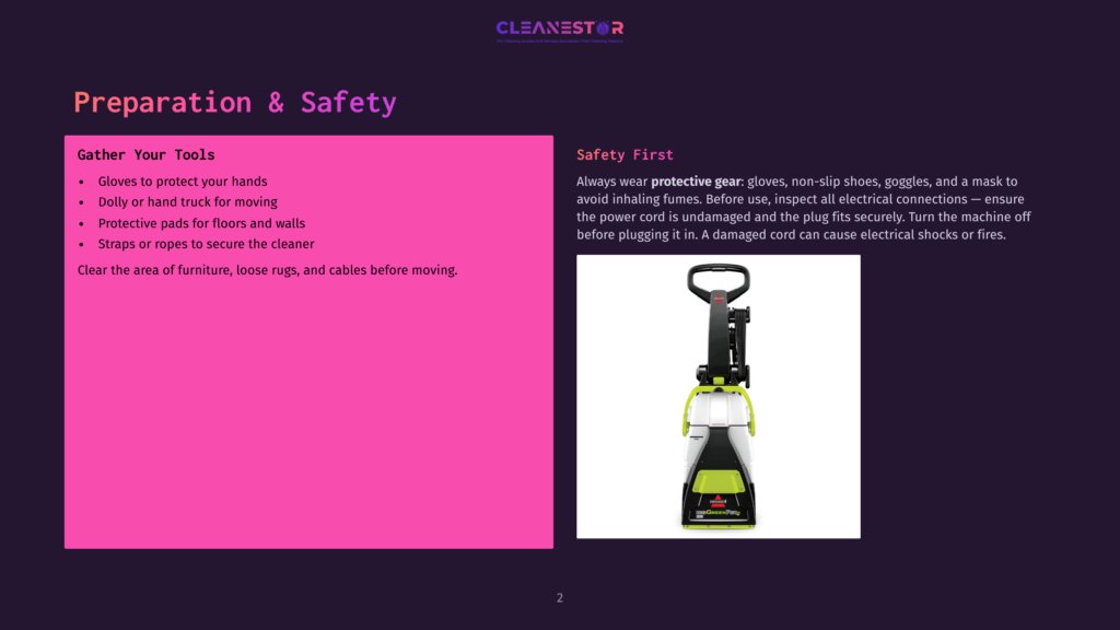 A Bissell Carpet Cleaning Machine With A Green And White Body Is Shown Upright, With Its Handle Extended. The Machine Is Positioned On A White Background, Ready For Use In Carpet Cleaning.