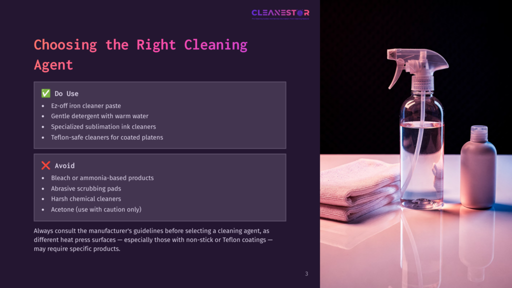A Cleaning Spray Bottle And A Smaller Bottle Of Cleaning Solution Sit On A Reflective Surface Next To Neatly Folded White Cloths. The Image Is Brightly Lit With A Soft Pink And Blue Gradient In The Background.