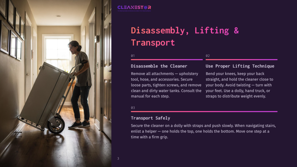 A Young Man Carefully Maneuvers A Large Appliance On A Dolly Down A Hallway, Demonstrating Proper Lifting And Transport Techniques For Appliance Disassembly.