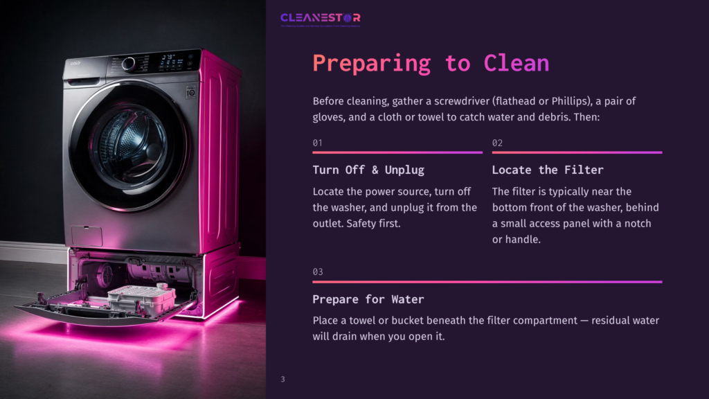 A Modern Lg Washing Machine And Dryer Are Shown With Their Doors Open, And The Lower Dryer Drawer Is Pulled Out Revealing Cleaning Supplies. The Appliance Is Illuminated By Pink Led Lights.