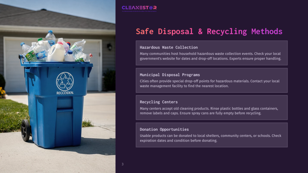 A Blue Recycling Bin Overflows With Plastic Bottles And Other Recyclables, With The Text &Quot;Reccicden&Quot; Visible On The Bin. The Background Shows A Residential Driveway And House.