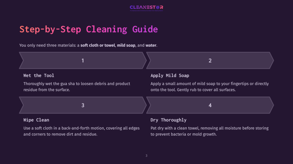 3 Step By Step Cleaning Guide 47 Step-By-Step Cleaning Guide With Four Steps: Wet The Tool, Apply Mild Soap, Wipe Clean, And Dry Thoroughly.