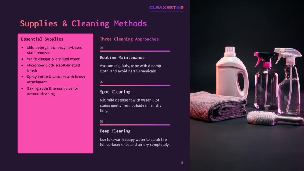 Cleanestor Supplies And Cleaning Methods: Mild Detergent, White Vinegar, Microfiber Cloth, Spray Bottle, Baking Soda, And Lemon Juice For Cleaning. Includes Routine Maintenance And Deep Cleaning Tips.