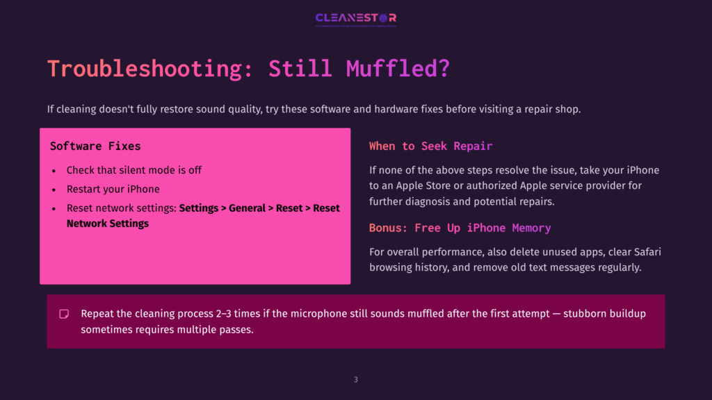 Troubleshooting Guide For Muffled Iphone Audio: Check Silent Mode, Restart Iphone, Reset Network Settings. If Issues Persist, Seek Apple Support Or Free Up Iphone Memory.