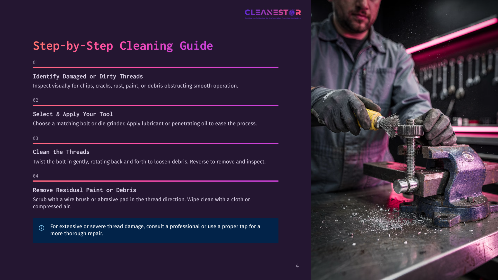 How To Clean Internal Threads Without A Tap | CleaNESTOR
