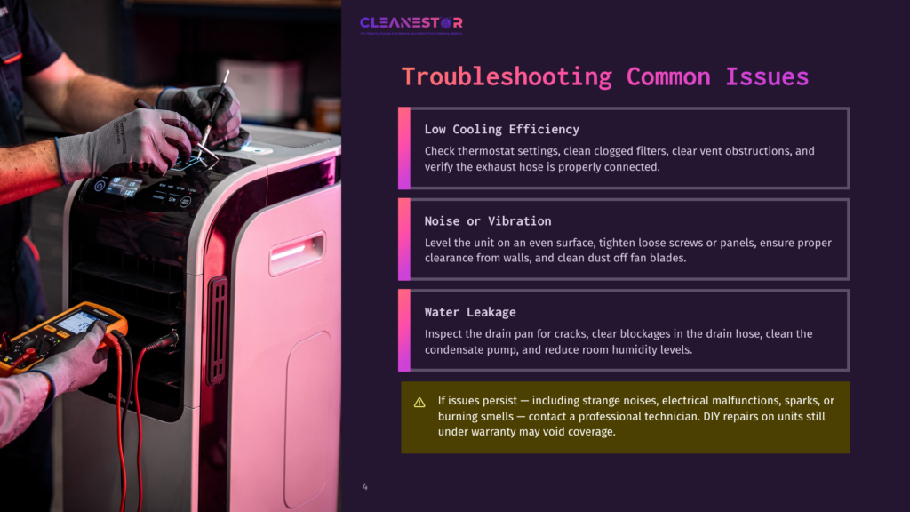 4 Troubleshooting Common Issues 5 Close-Up Of Hands Wearing Gray Work Gloves Carefully Inspecting A White Dehumidifier With A Digital Display, With A Multimeter And Wires In The Foreground. Text Overlay: &Quot;Troubleshooting Common Issues.