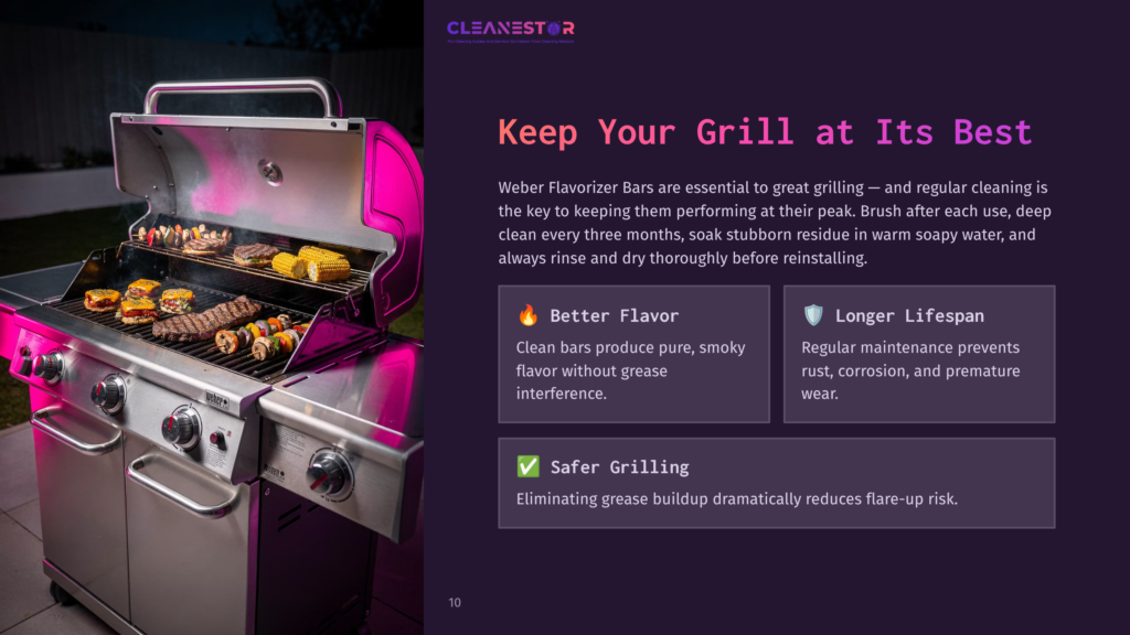 A Gleaming Stainless Steel Weber Grill Is Open, Showcasing A Variety Of Foods Cooking On Its Grates, Including Burgers And Skewers. The Grill Interior Is Illuminated By Bright Pink Lighting, Highlighting The Cooking Process.