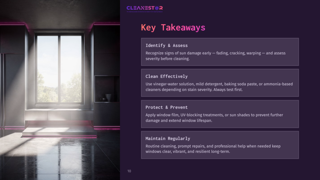 10 Key Takeaways 39 Cleanestor Logo And Takeaways: Identify &Amp; Assess, Clean Effectively, Protect &Amp; Prevent, Maintain Regularly. Page 10.