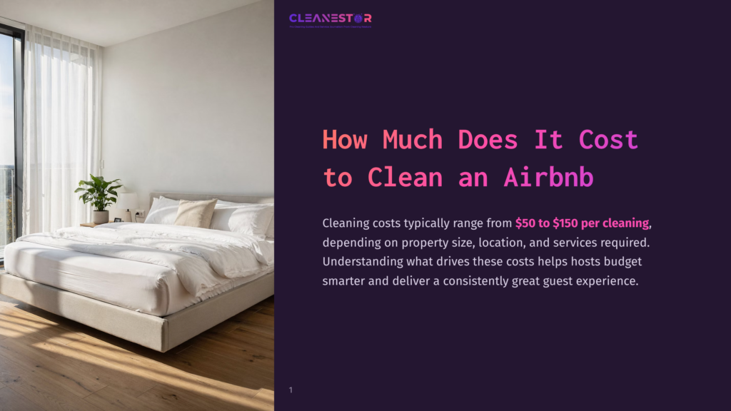1 How Much Does It Cost To Clean An Airbnb A Brightly Lit Airbnb Bedroom With A Large, Neatly Made Bed Covered In White Linens. Sunlight Streams Through Sheer Curtains, Illuminating A Minimalist And Clean Space.