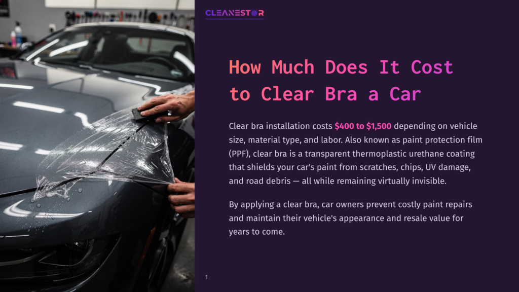 1 How Much Does It Cost To Clear Bra A Car A Detailer Carefully Applies Clear Bra Paint Protection Film To The Hood Of A Dark Grey Car, Protecting It From Scratches And Chips.