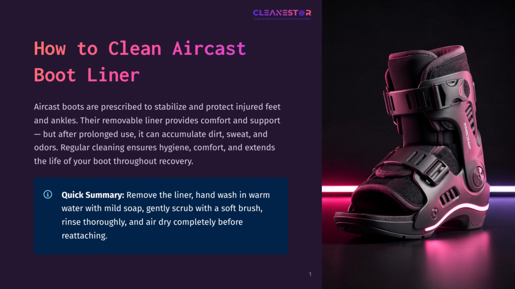 A Black Aircast Boot Liner Is Shown Against A Dark, Moody Background With Pink And Blue Lighting. The Boot Has Adjustable Straps And A Comfortable Inner Lining.