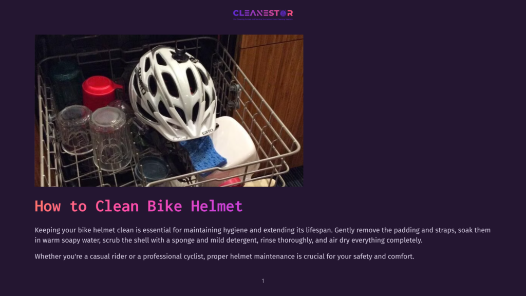 A White Giro Bike Helmet Sits In A Dishwasher Rack Next To Clear Plastic Cups And A Blue Sponge, Ready For Cleaning.