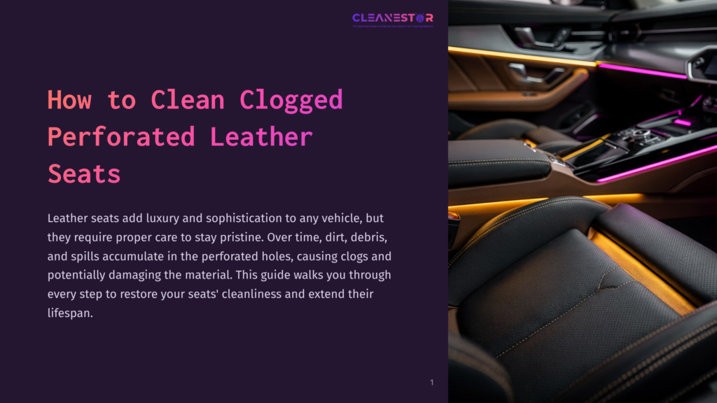1 How To Clean Clogged Perforated Leather Seats Interior Of A Luxury Car With Perforated Leather Seats And Ambient Interior Lighting. The Seats Are Dark Brown With Stitching, And The Dashboard Features Illuminated Pink And Orange Accents.