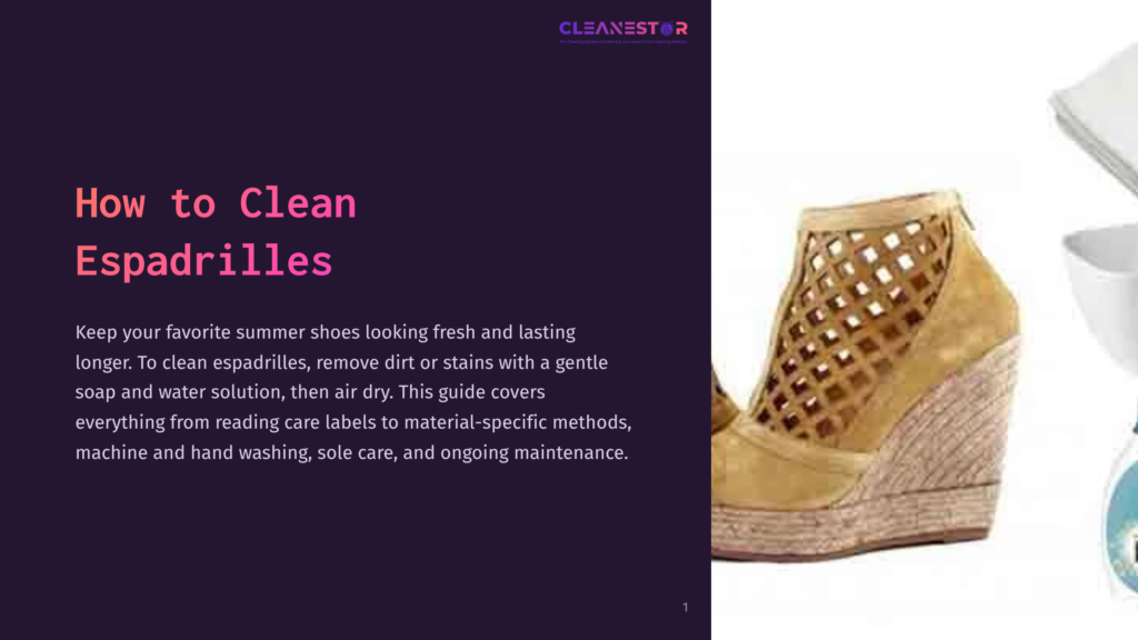 A Close-Up Of A Tan Espadrille Wedge Shoe With A Woven Cutout Design On The Vamp And A Jute-Wrapped Sole. The Shoe Is Positioned Next To A White Cleaning Spray Bottle.