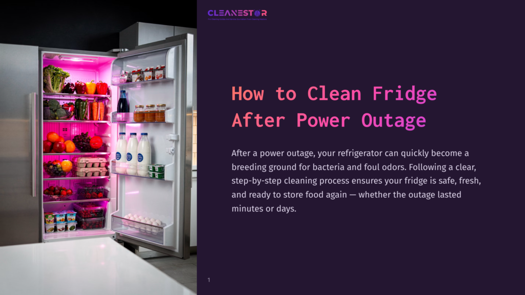An Open, Brightly Lit Refrigerator With Pink Led Lights, Showcasing Organized Shelves Of Fresh Produce, Eggs, And Bottled Beverages, After A Power Outage.
