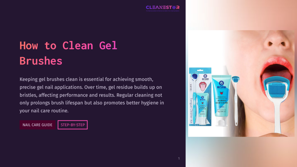 A Close-Up Image Of A Toothbrush And Gel, With A Woman'S Lips Slightly Open, Showcasing The Importance Of Cleaning Gel Brushes For Smooth And Precise Nail Applications.