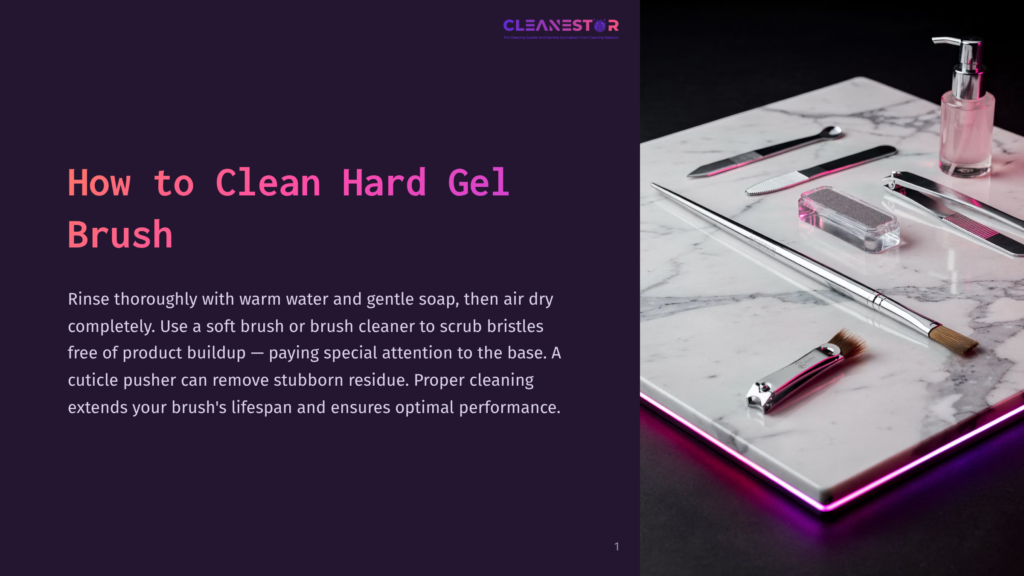 A Collection Of Manicure Tools, Including Cuticle Pushers, Nail Files, And A Brush, Are Artfully Arranged On A White Marble Slab With A Pink Led Light Accent.