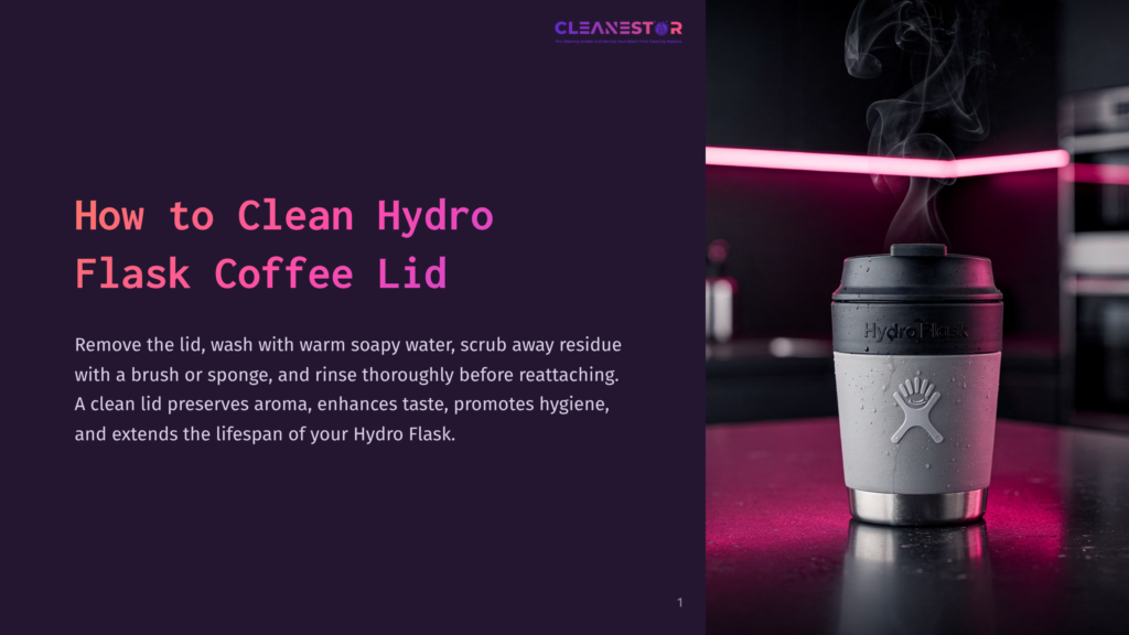 1 How To Clean Hydro Flask Coffee Lid A Sleek Hydro Flask Coffee Lid With A Handprint Design On A Metallic Surface, Emitting A Wisp Of Steam Against A Vibrant Pink And Purple Background, Demonstrating The Ease Of Cleaning And Maintaining The Lid'S Quality.