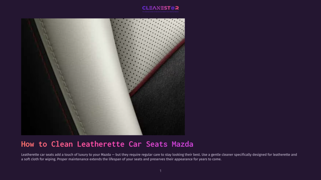 Close-Up Of White And Black Leatherette Car Seats With Red Stitching, Showcasing The Smooth Texture And High-Quality Material, Ready For The Application Of A Gentle Cleaner For Maintenance.