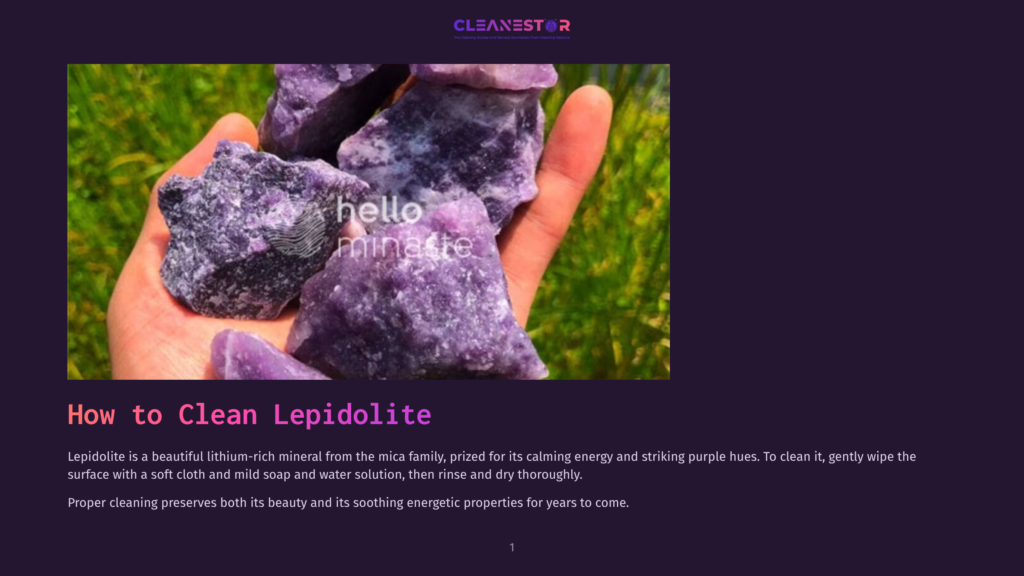 A Hand Holds Several Rough, Purple Lepidolite Stones, Showcasing Their Natural Beauty And Shimmering Mica Flecks. The Text &Quot;Hello Minatie&Quot; Is Overlaid On The Stones.