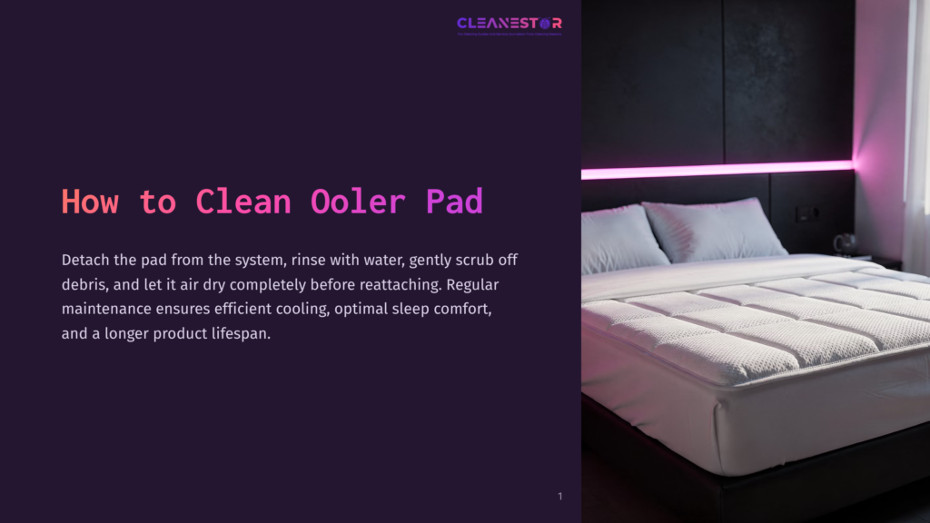 1 How To Clean Ooler Pad A Clean, White Mattress Pad With A Quilted Pattern Is Neatly Laid On A Bed With White Sheets. A Soft Pink Light Emanates From Behind The Headboard, Creating A Calming Ambiance.