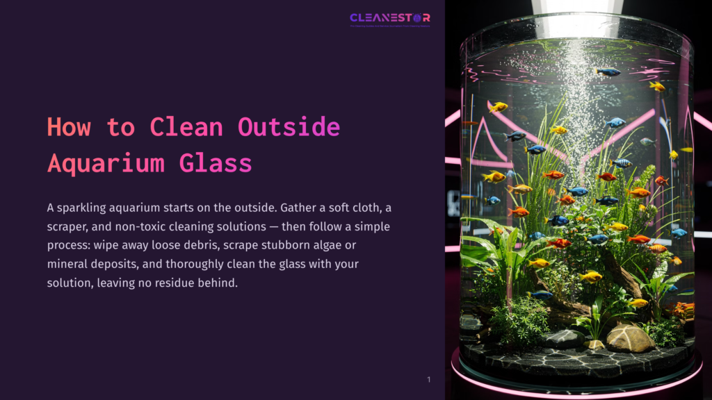 A Tall, Cylindrical Aquarium With Vibrant Blue, Yellow, And Orange Fish Swimming Among Lush Green Plants And Bubbling Aerators. The Aquarium Is Illuminated By Soft Pink And Purple Lighting.