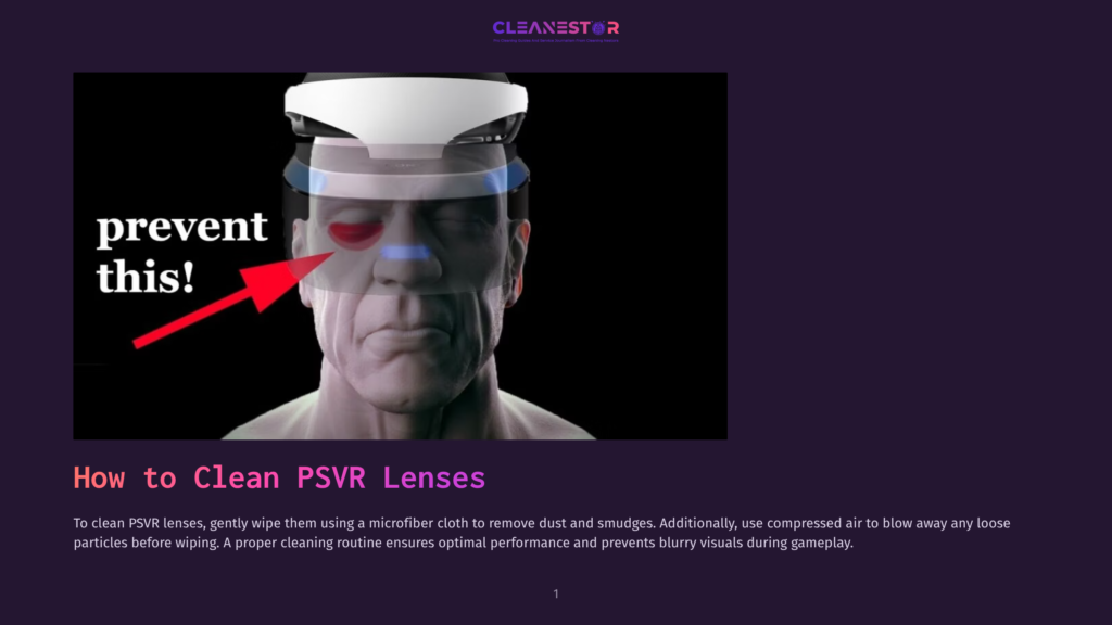 1 How To Clean Psvr Lenses Close-Up Of A Man'S Face Wearing A Playstation Vr Headset, With Red Circles Highlighting The Lenses And Nose Area. Text Overlay Reads &Quot;Prevent This!&Quot;.