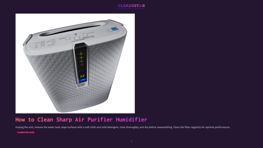 A White Cleanestor Sharp Air Purifier Humidifier With A Diamond-Patterned Exterior And A Digital Display Showing &Quot;32&Quot;.