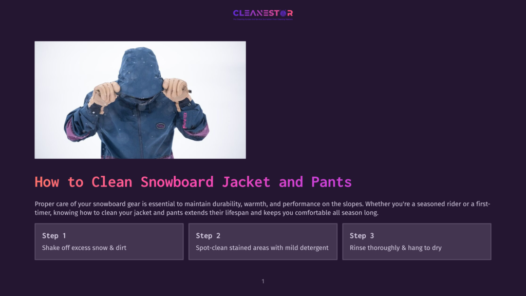 1 How To Clean Snowboard Jacket And Pants A Person In A Dark Blue And Purple Snowboard Jacket With The Hood Up, Pulling The Hood Strings. The Jacket Has A Gore-Tex Logo Visible.