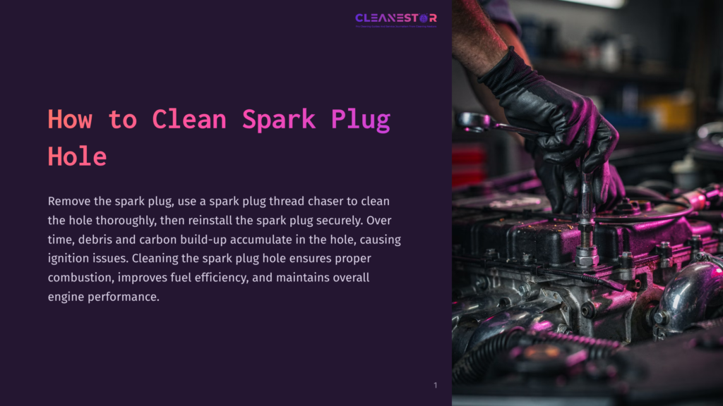 Close-Up Of Gloved Hands Using A Spark Plug Socket Wrench To Remove A Spark Plug From A Car Engine, Illustrating How To Clean A Spark Plug Hole For Better Engine Performance.