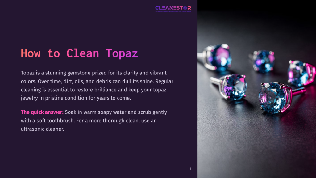 1 How To Clean Topaz Several Sparkling Blue Topaz Gemstones With Purple And Pink Highlights Are Arranged On A Dark, Textured Surface. The Image Emphasizes The Brilliance And Clarity Of The Gemstones.