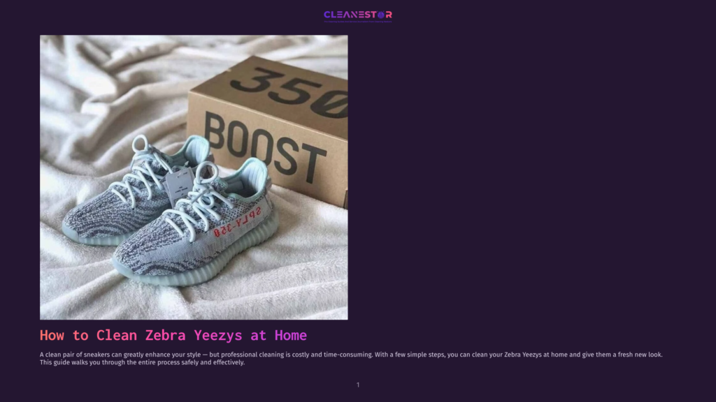 1 How To Clean Zebra Yeezys At Home A Pair Of Adidas Yeezy Boost 350 V2 Zebra Sneakers Rests On A Soft, White Textured Blanket Next To A Cardboard Shoebox With &Quot;350 Boost&Quot; Printed On It.