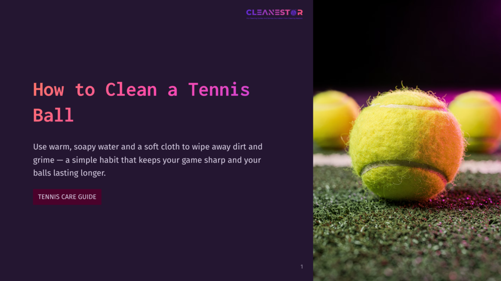 Three Fuzzy Tennis Balls Sit On A Green Court With Purple Lighting, Emphasizing The Importance Of Tennis Care For Maintaining Ball Quality.