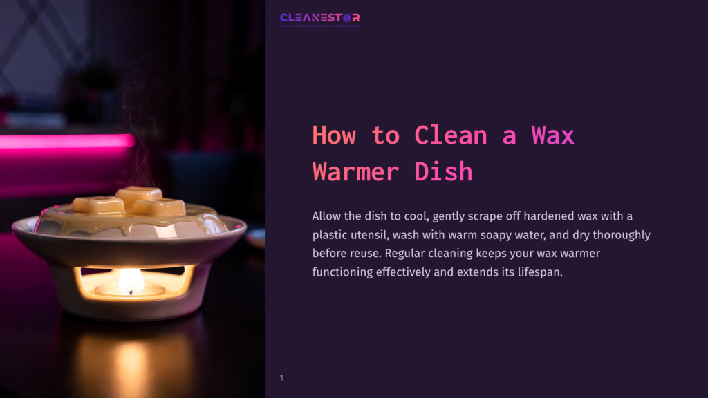 1 How To Clean A Wax Warmer Dish A White Wax Warmer Dish With Solid Wax Cubes Sits Atop A Lit Candle, Glowing Warmly. The Dish Is On A Dark Surface, With Pink Neon Lights In The Background.