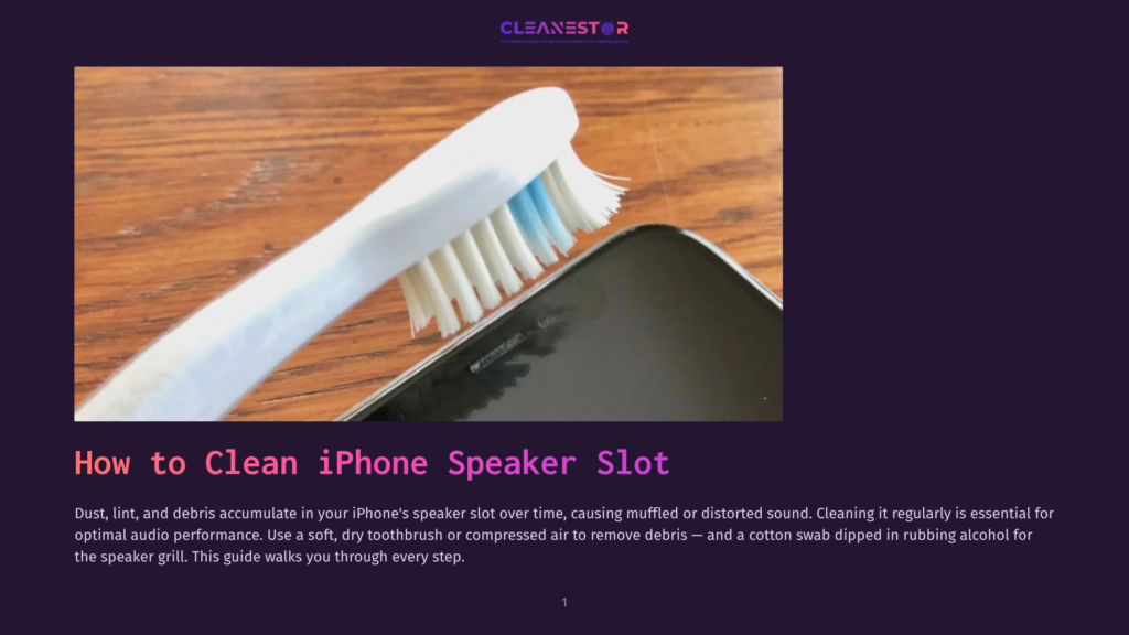 A Soft Toothbrush With Blue Bristles Is Positioned To Clean The Speaker Grill Of A Black Iphone, Illustrating How To Clean Iphone Speakers.