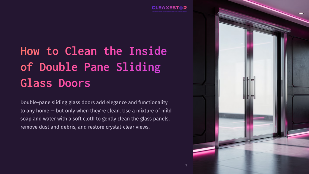 Double-Pane Sliding Glass Doors With A Sleek Design, Illuminated By Soft Pink Lighting, Are Partially Open In A Modern, Minimalist Interior.