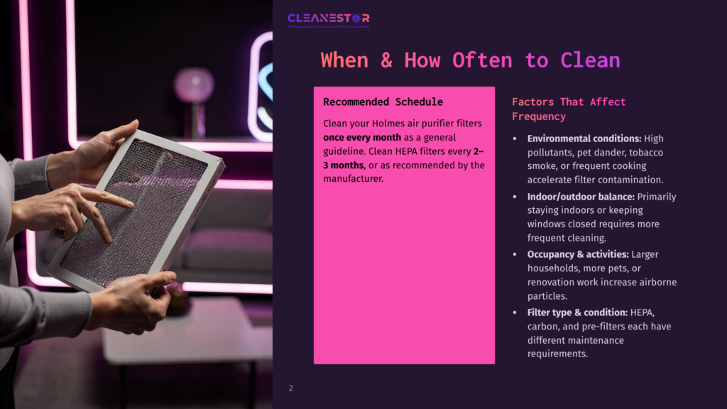 2 When And How Often To Clean A Person'S Hands Carefully Clean A Reusable Air Purifier Filter, Highlighting The Importance Of Regular Air Filter Maintenance For Cleaner Indoor Air.