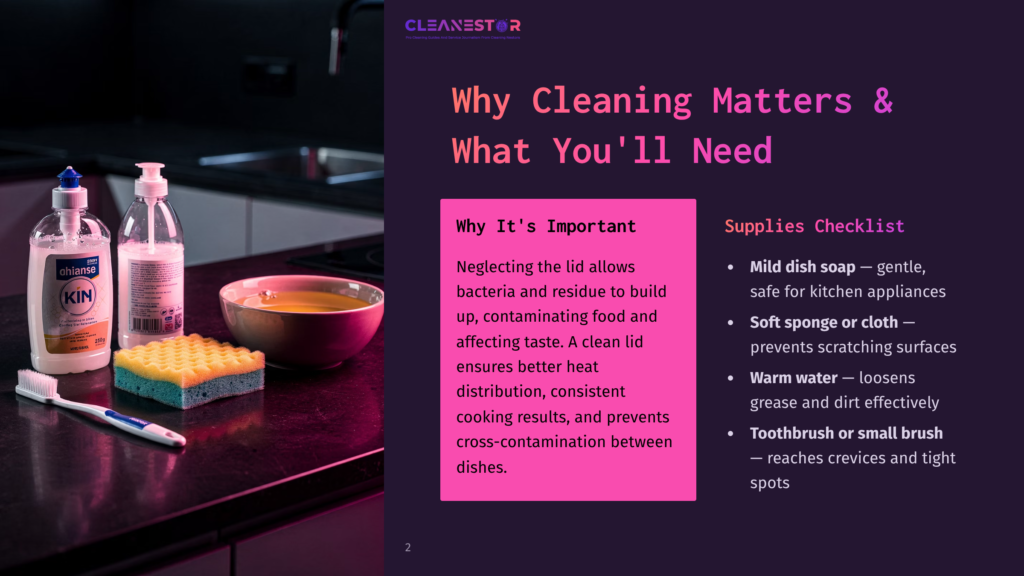 2 Why Cleaning Matters And What Youll Need 2 Two Bottles Of Dish Soap, One Labeled &Quot;Chante&Quot; And The Other &Quot;Kin,&Quot; Sit Next To A Pink Sponge And A Yellow Scrub Brush On A Dark Countertop. A Bowl Of Golden Liquid Is In The Background.