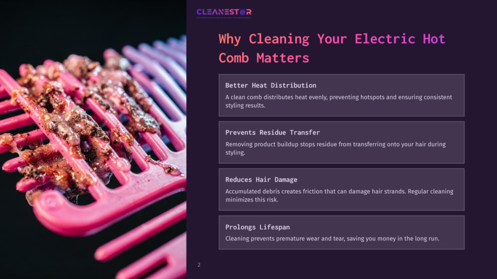 2 Why Cleaning Your Electric Hot Comb Matters Close-Up Of Dirty Pink Hair Combs With Product Buildup And Debris, Highlighting The Need For Cleaning Electric Hot Comb Matters.